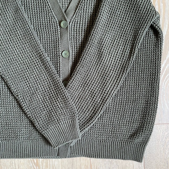 Olive Green Oversized Cardigan - Picture 2 of 3